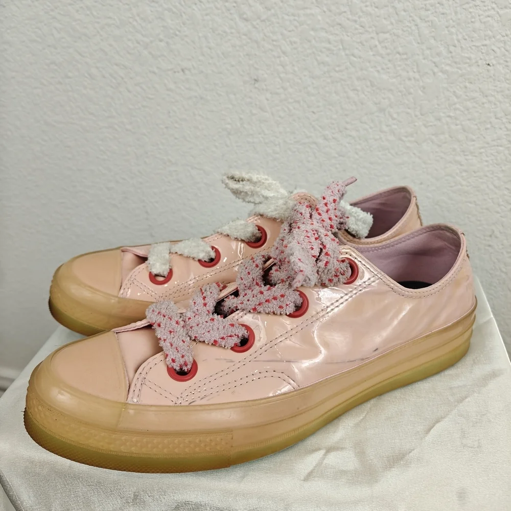 Converse x JW Anderson Chuck 70 Low Top 'Toy' Sneakers Pink Mist Patent Leather